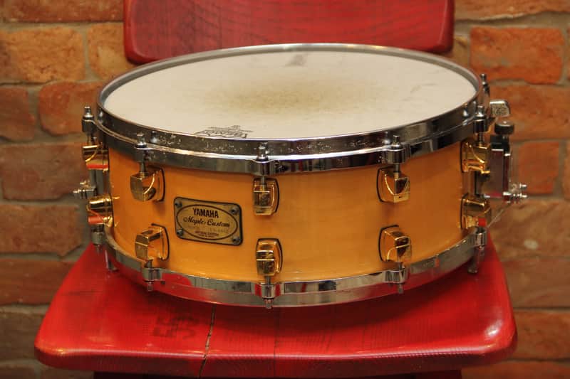 Yamaha Maple Custom 14x5.5 snare drum - Natural Blonde image 1