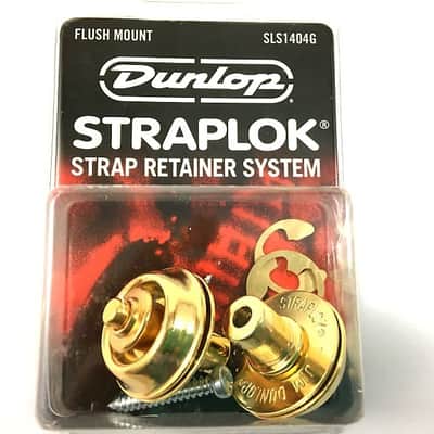 Dunlop Strap Locks - Guitar - Flush Mount Strap Retainer System Gold image 1