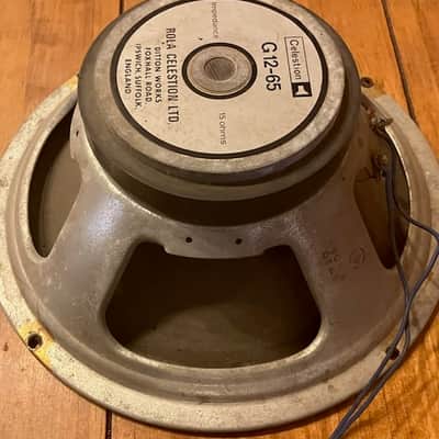 Rola Celestion Vintage Vented, Marshall Amplifier Cabinet 12" Speaker Cone, 65 Watts, 16 Ohms,  Model G1265, Made in England, Original from the 1970's image 7
