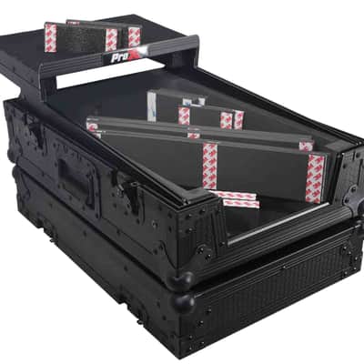ProX XS-M11LTBL Pioneer DJM-S11 or Rane 72 MK2 Mixer Flight Case with Laptop Shelf - Black image 1