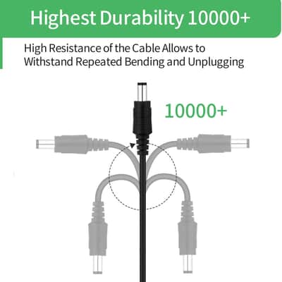 DC 9V 0.5A Power Supply Adapter, Plug 5.5mm x 2.1mm,Center Positive,for Arduino UNO R3, Arduino Mega 2560, Massage Gun and More,6.8FT Cord,UL Listed image 6