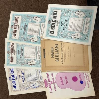 Used Vintage Retro Old Set of 13 different music books Spanish Guitar Century Certified Edition Classical Guitar image 2