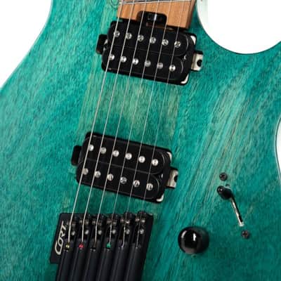 Cort Space 6GTR Multi-Scale Electric Guitar w/Gig-bag. Semi Gloss Turquoise DIRECT SHIP image 13