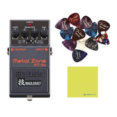 Mint Boss FZ-1W Waza Craft Fuzz Pedal Bundle with Boss MT-2W Waza Metal Zone Distortion Pedal, 12 Guitar Picks and Polishing Cloth image 2