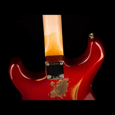Used Fender Custom Shop 1963 Stratocaster Heavy Relic Crimson Burst - Truetone Color Set with OHSC image 12
