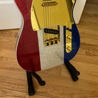Firefly FFTL Sparkle Tele  Model Electric Guitar Red White Blue image 1