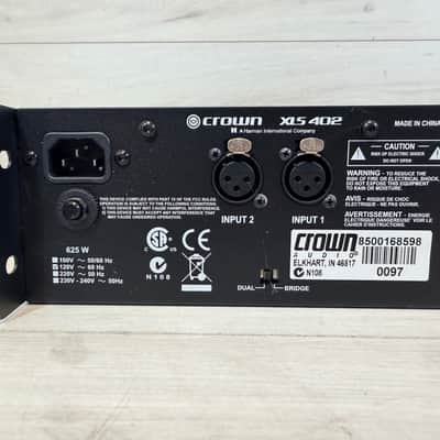 Crown XLS 402 2-Channel Professional Power Amplifier 2U Rackmount 900W Bridged 2000's image 8