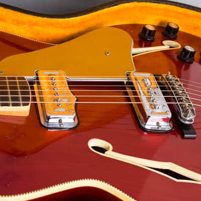 Fender  Coronado II Thinline Hollow Body Electric Guitar (1966), ser. #503080, original black tolex hard shell case. image 11