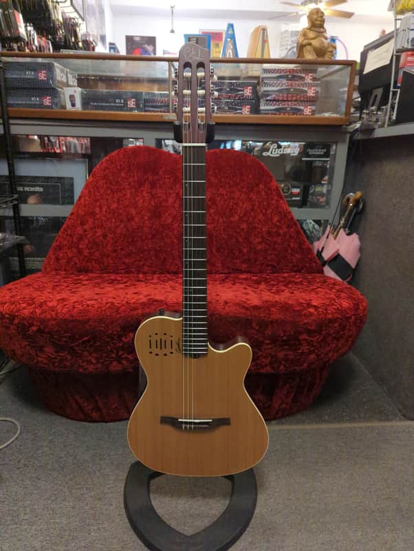 New Old Stock Godin Multiac Encore SG Nylon Classical w/ Electronics Semi-Gloss Natural image 1
