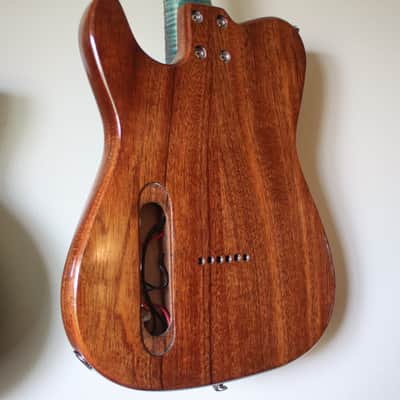 Telecaster Electric Guitar Project - Turquoise Flame Maple Top, Neck & Fretboard image 4