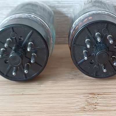 Superb "A"NOS RCA 6L6GC BLACK PLATE matched pair made in USA in 1976 SAME DATE CODE ! Extra strong  Holy grail ! image 14