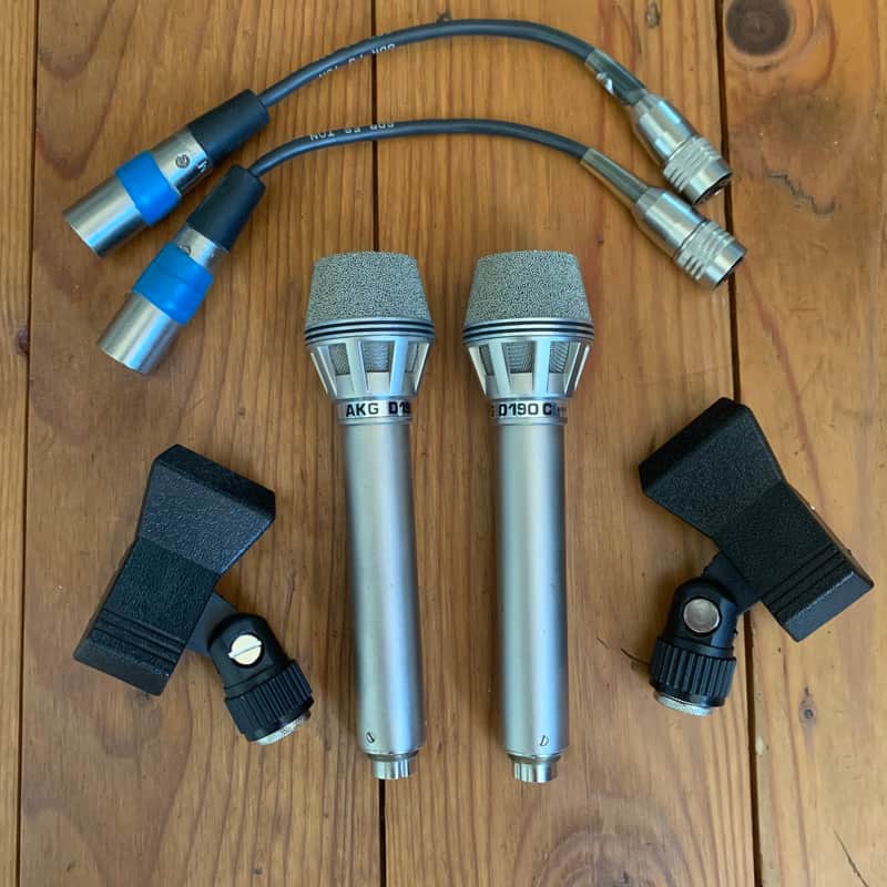 2x AKG D190 C Vintage Microphones (Stereo Pair) image 1