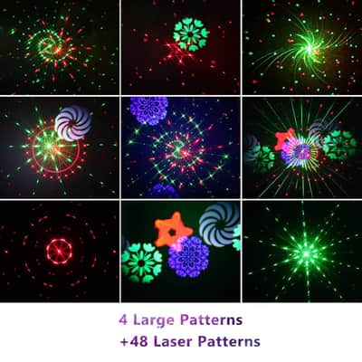 13W Party Lights Stage Laser Light, Led Laser Effect And 52 Led Patterns (48+4 Large) Sound Activated Stage Light Strobe Light For Dj Laser Light Show/Disco/Party/Festival Gift image 2