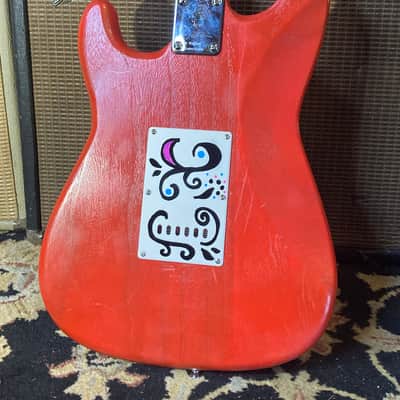 Lyon by Washburn By Washburn Strat Style Hendrix Inspired 2000s? - Handpainted Hippie Floral image 4