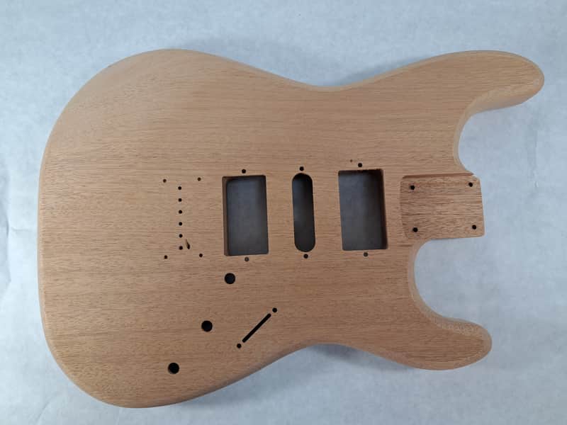 Unfinished 1 Pc. Mahogany HSH Hardtail guitar body - fits Fender Strat Stratocaster necks J1953 image 1