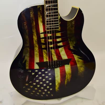 Dean Dave Mustaine Mako Glory Acoustic Electric Guitar, USA Flag Graphic image 2