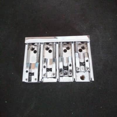 High Mass 4 String Bass Bridge with Adjustable String Spacing - Chrome image 6