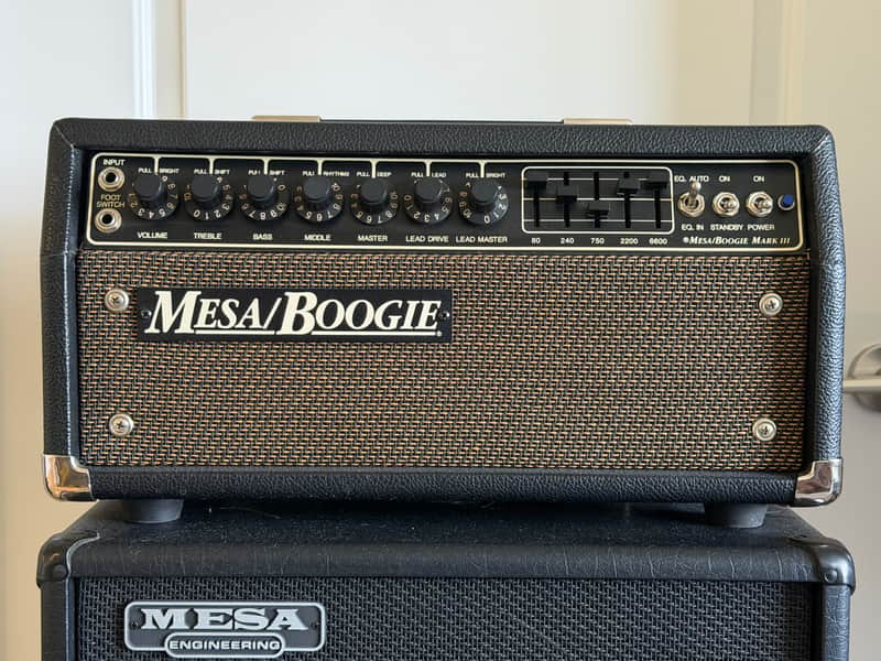Mesa Boogie Mark III Simul-Class 3-Channel 75-Watt Guitar Amp Head - Green Stripe Bild 1