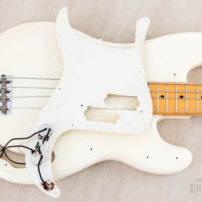 1982 Fender JV Precision Bass ‘57 Vintage Reissue PB57-70 Olympic White Ash Body, Japan MIJ Fujigen image 21