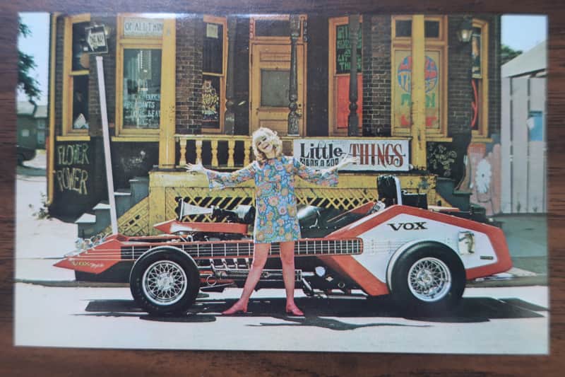 Vintage 1960s George Barris Raiders Coach Postcard Hot Rod Car Cult Vox Amp Memorabilia Case Candy image 1