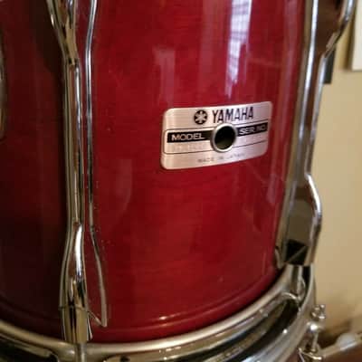 Yamaha Recording Custom Cherry 10x10, 10x12, 12x14, 14x16 Toms
16x22 Bass Drum Cherrywood 80's Japan Wine Walnut Color Recording Custom 80's Cherry Wood Cherrywood Wine image 8