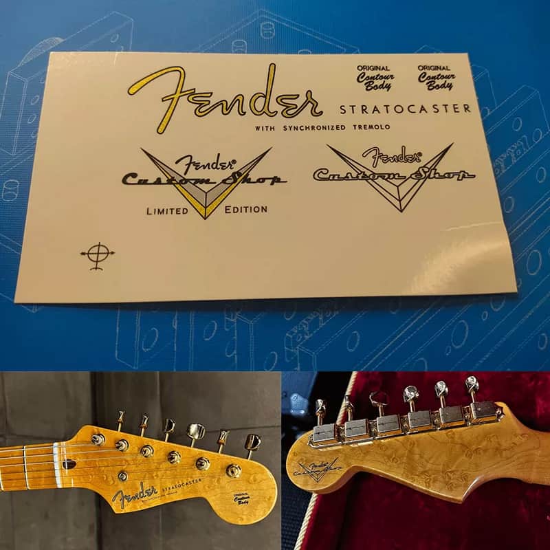 Original Fender Electric Guitar Headstock Logo Water Transfer Decal with Peel-ST-59-Off Film image 1