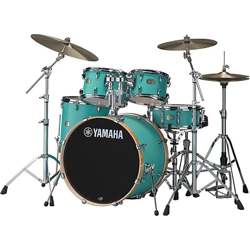 Yamaha Stage Custom Birch Matte Surf Green 5pc Kit w/Hardware image 1