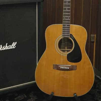Rare Vintage 1975 made Black Label Yamaha FG-300J Black Label Acoustic Guitar Made in Japan image 1