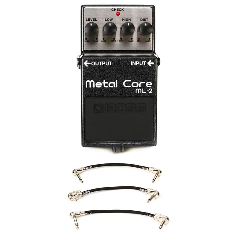 Boss ML-2 Metal Core Distortion Pedal with 3 Patch Cables image 1