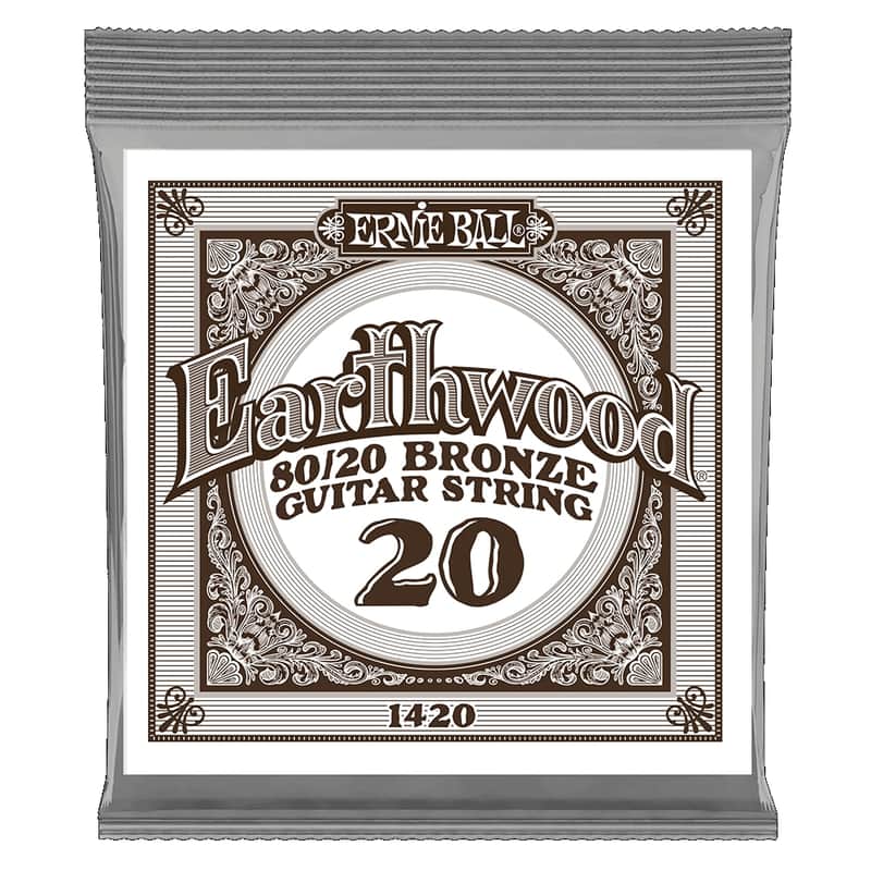 Ernie Ball .020 Earthwood 80/20 Bronze Guitar Strings 6 Pack image 1