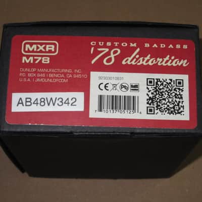 very lightly handled / mostly very clean MXR EMPTY BOX for M78 Custom Badass '78 Distortion (NO pedal) +original Instructions, original Warranty / Registration (2010s-2020s) BOX: black cardboard with silver color MRX logo / LABELS: red & black image 8