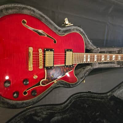 D'Angelico Excel EX-SS Semi-Hollow with Stop-Bar Tailpiece, 2018 - Cherry image 2