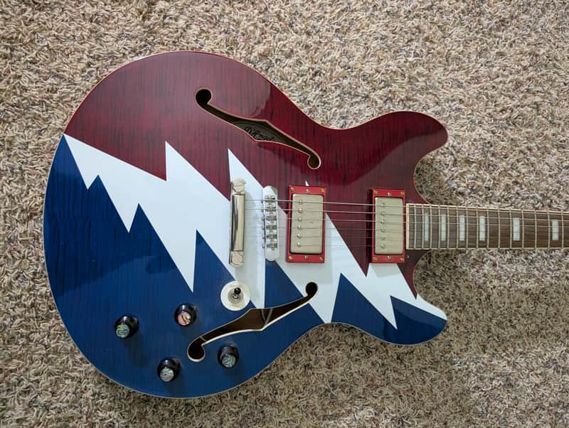 D'Angelico Premier Grateful Dead DC 2017 - 2019 - Red, White & Blue Graphic