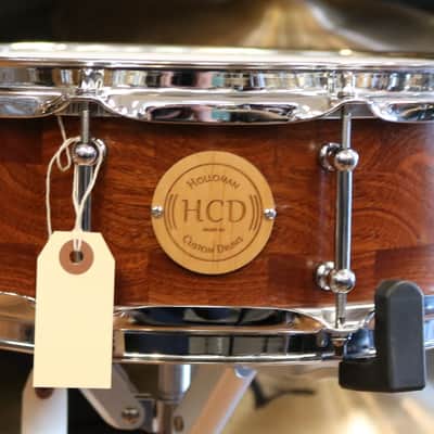 Holloman Custom Drums 4.5" x 14" Mahogany Segmented Snare Drum w/ Tube Lugs image 4