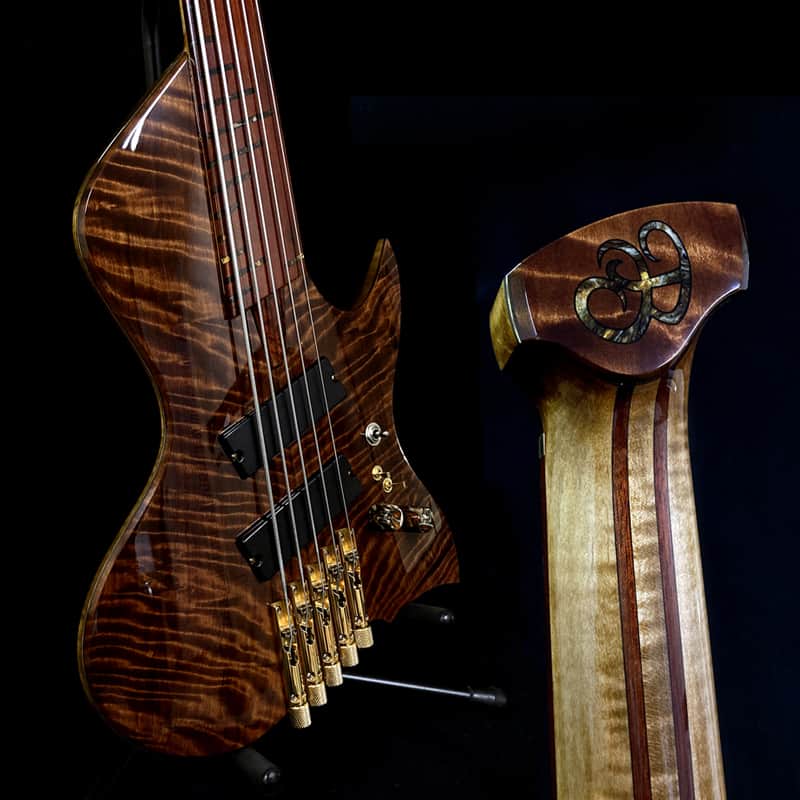 Bezard Guitars Famine 5 String Fretless, Custom Shop, Single Cut Boutique Bass image 1