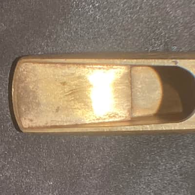 Used Selmer USA Long Neck Metal Tenor Sax 7 Star Mouthpiece; leather ligature and cap image 12