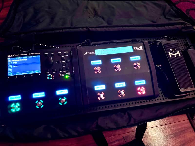 Fractal Audio FM3  FX Processor, FC6 and mission pedal with pedal board and bag