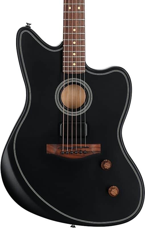 Fender Acoustasonic Standard Jazzmaster Electric Guitar. Black TGF33
