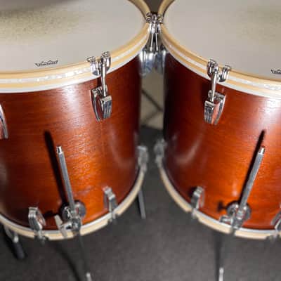 Ludwig Legacy Mahogany "Van Buren" Pro Beat Shell Pack + 18" Floor Tom — 110th Anniversary Limited Edition | Gator Elite Air Cases | Excellent image 5