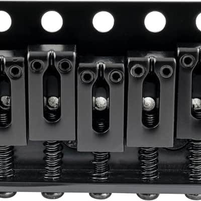 52.5mm(2-1/16 inch) 6-Screw Modern Style Saddle Guitar Tremolo Bridge with Steel Plate 36mm Tremolo Block for Strat Style Electric Guitar, Black image 3