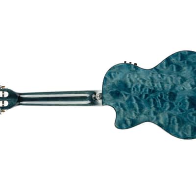 Lanikai QMBL-CET Quilted Maple Blue Stain Tenor Acoustic-Electric Ukulele image 2