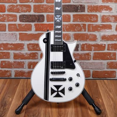 ESP Signature Series Iron Cross James Hetfield Snow White with Black Stripes 2026 w/OHSC image 4
