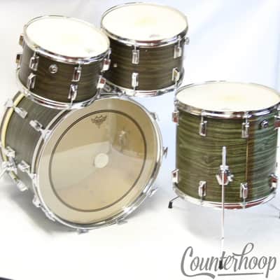 *Pearl Avocado Wood-Fiberglass Drum Set 22,12,13,16" Japan Mahogany Vintage 70s* image 5