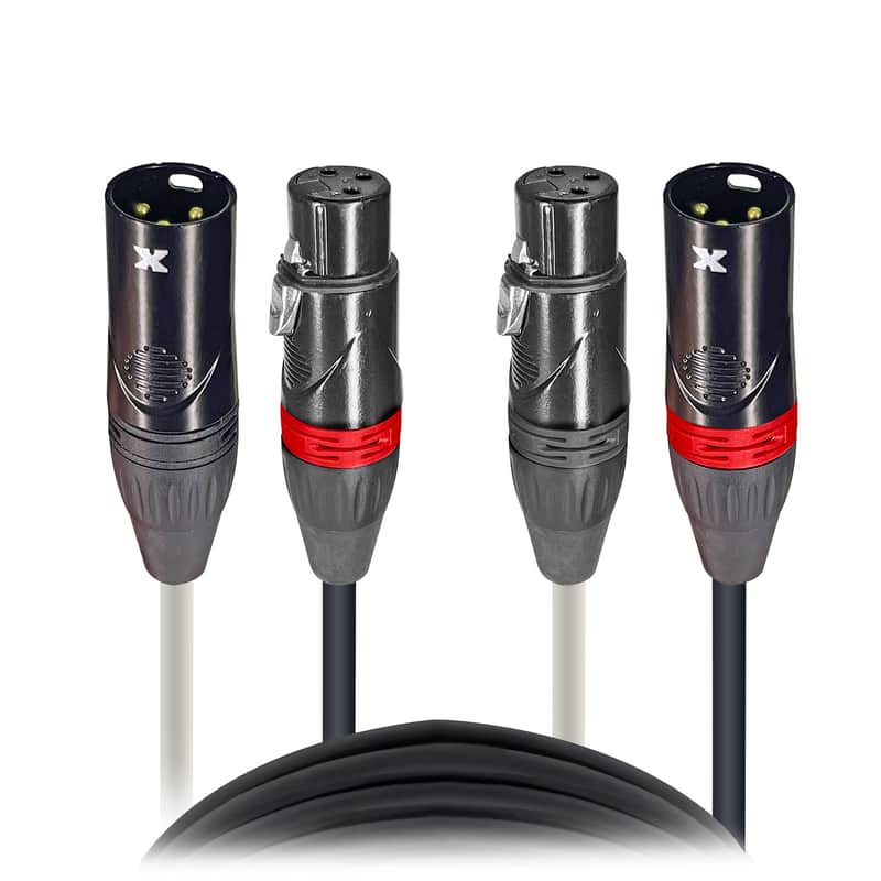 ProX XC-DXLR25 25' Balanced Dual XLR-M to XLR-F High Performance Audio Cable image 1