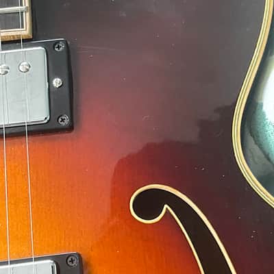 Eastman T186MX semi hollow sunburst with case solid maple top solid mahogany b&s image 13