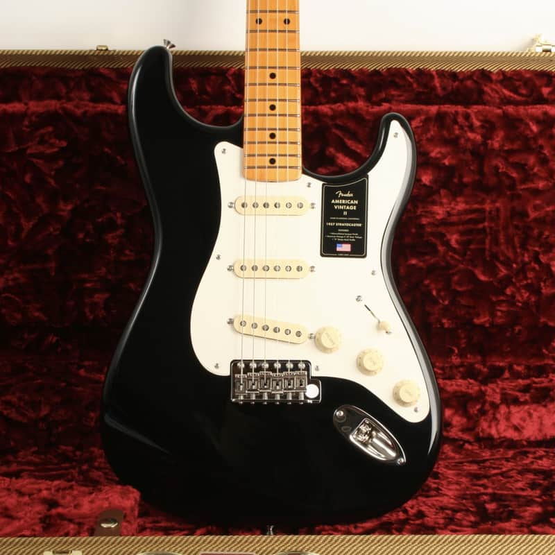 Fender American Vintage II 1957 Stratocaster Maple Fingerboard Black V2448088 image 1