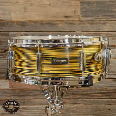 Tempro (MIJ) 12/16/20/5.5x14 4pc Kit Gold Grain Pearl Late 60s image 14