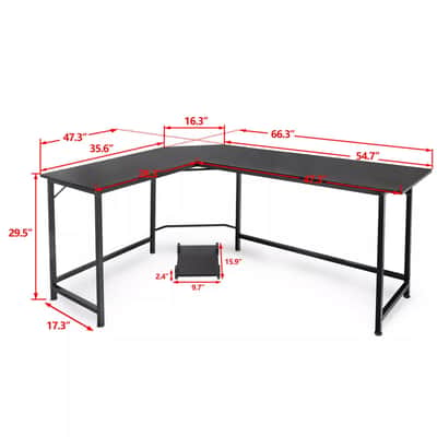 66” L-Shaped Studio Desk – Spacious Music Production & Gaming Workstation | Corner Recording Desk image 2