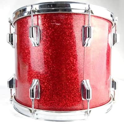 Rogers 12x15"Dayton Tenor Rack Tom Drum Powertone Red Glass Glitter/Sparkle Gray image 6