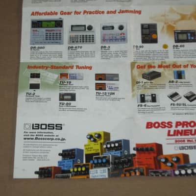 very lightly handled / very clean Boss Product Lineup 2005 Vol.1 (fold open product catalog - fully open it is 14 inches L x 10 inches W), printed in Taiwan 2005 image 19